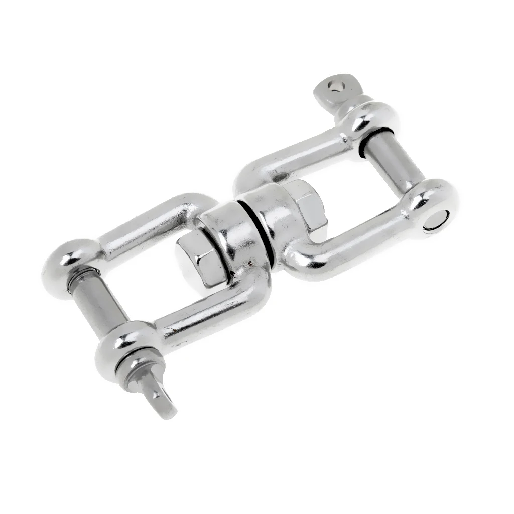 

Marine Silver Stainless Steel Anchor Chain Connector Swivel Jaw Double Shackle- M6 Swivel Anchor Chain Connector for Boat