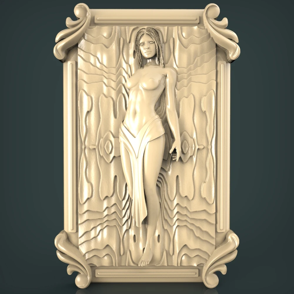 

3D Model STL File Naked Women Eyes Closed Art for CNC Router Engraving Support Artcam Pro Cut3d Vectric Aspire