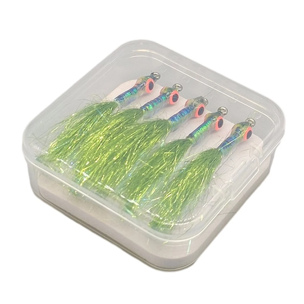 

5pcs Fly Fishing Fly Hook Bait Lures 3D Fish Eyes Lure For Bass Pike Trout