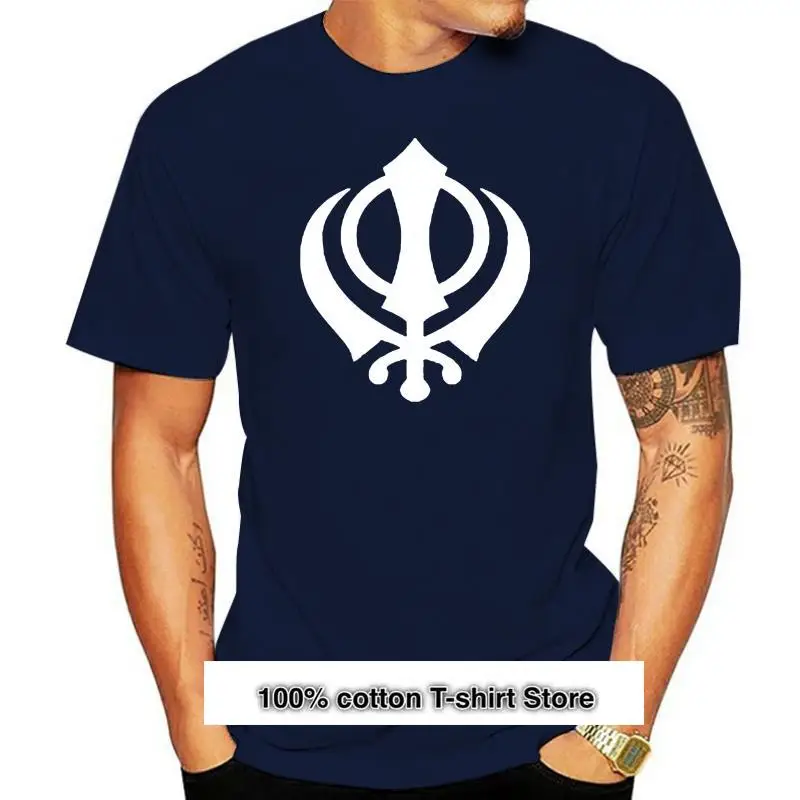 

Camiseta с символом сикха, S M L Xl 2Xl 3Xl, camiseta de algodón с принтом неформальный с символом, религия, мода
