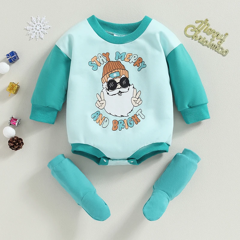 

Новогодние наряды для маленьких девочек, с длинным рукавом, Женское боди, 2 шт.