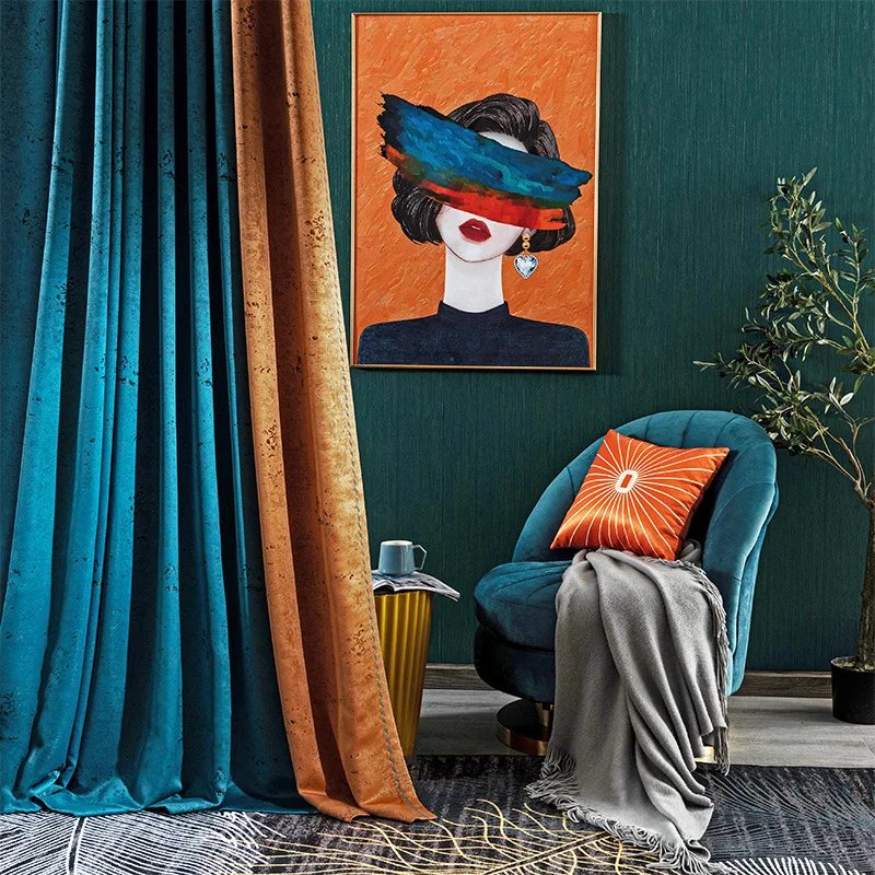 

Modern minimalist solid color blackout curtains living room bedroom balcony bay window fashion color matching