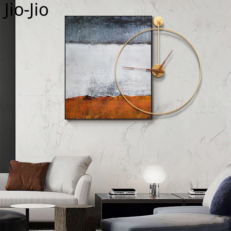 

Роскошные большие настенные часы, золотистые украшения для гостиной, домашний декор, креативные бесшумные металлические современные часы ...