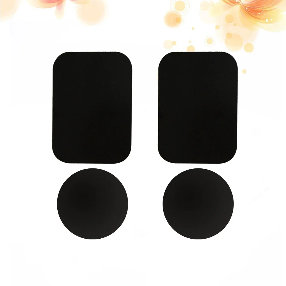 

4 Pcs Mount Metal Plate Phone Guide Magnet Sticker Universal Round and Square Guide Magnetic Car Mounts Full Adhesive Stickers