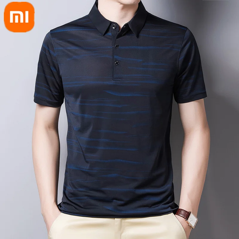 

Xiaomi YOUPIN Men's Ice Stripes Polo Shirt T-shirt Summer Skin-friendly Breathable Ice Cool Lapel Short Sleeve 20107