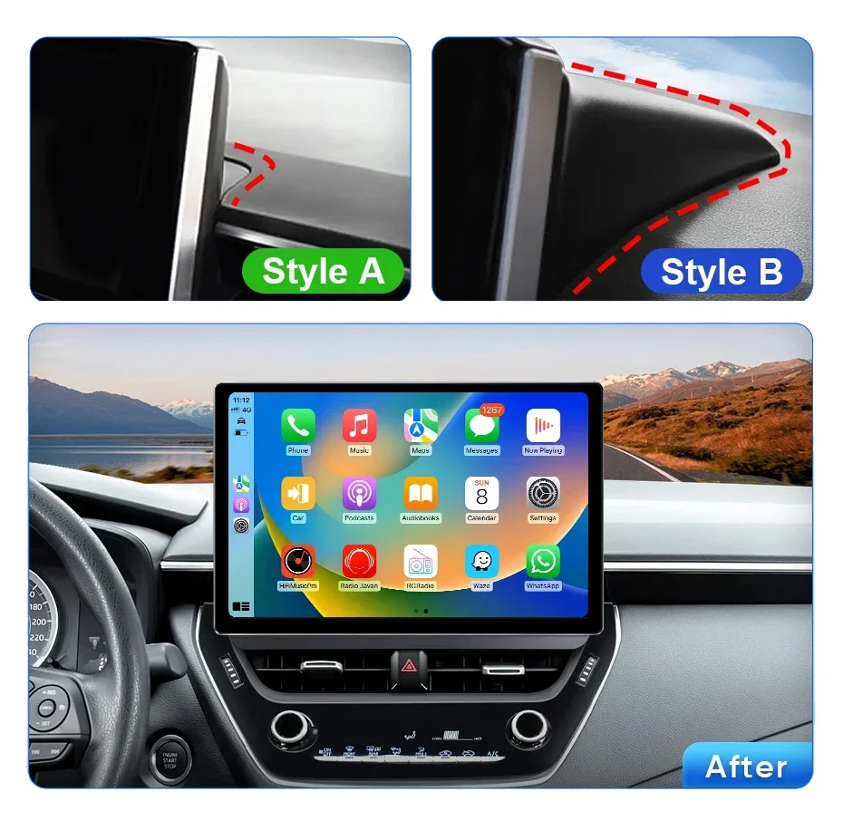 1920*720 Carplay 13 1 &quotAndroid 13.0 8 ГБ + 256 Автомагнитола GPS WIFI мультимедиа для Toyota Corolla 2019-2022 RAV4