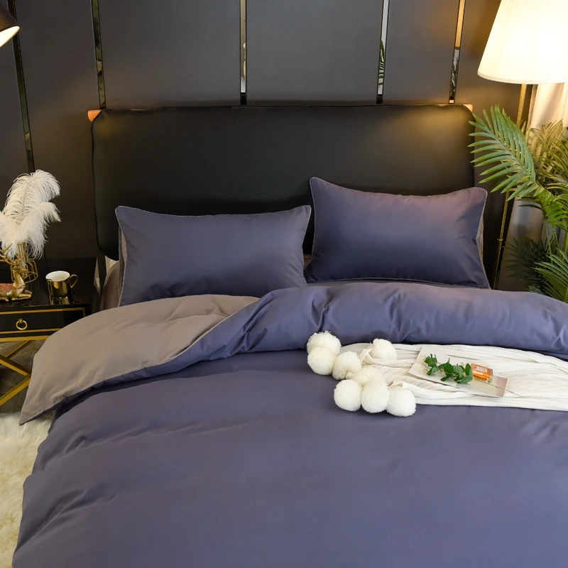 

QianTing New on Product 1pc polyester fiber high quality pure color reactive dyed double-sided quilt cover custom size