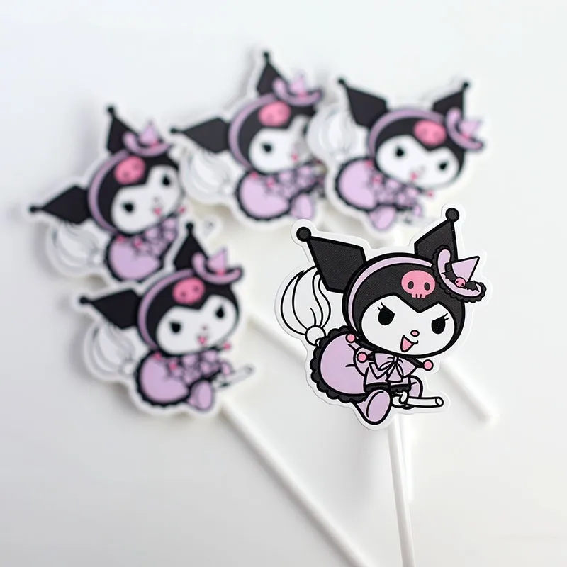 

Sanrio Kuromi Cute Cartoon Cake Insert Kawaii Party Gathering Pudding Cupcake Decoration Adorkable Birthday Decorate Gifts