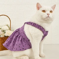polka dot clothes for pet summer thin puppy cat accessory purple cherry printing kitten camisole puppy clothes luxury dress