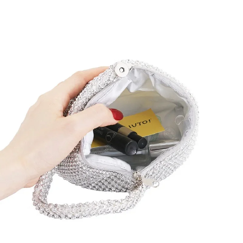 Мягкие женские вечерние сумки из бисера открытые стильные дамские свадебные
