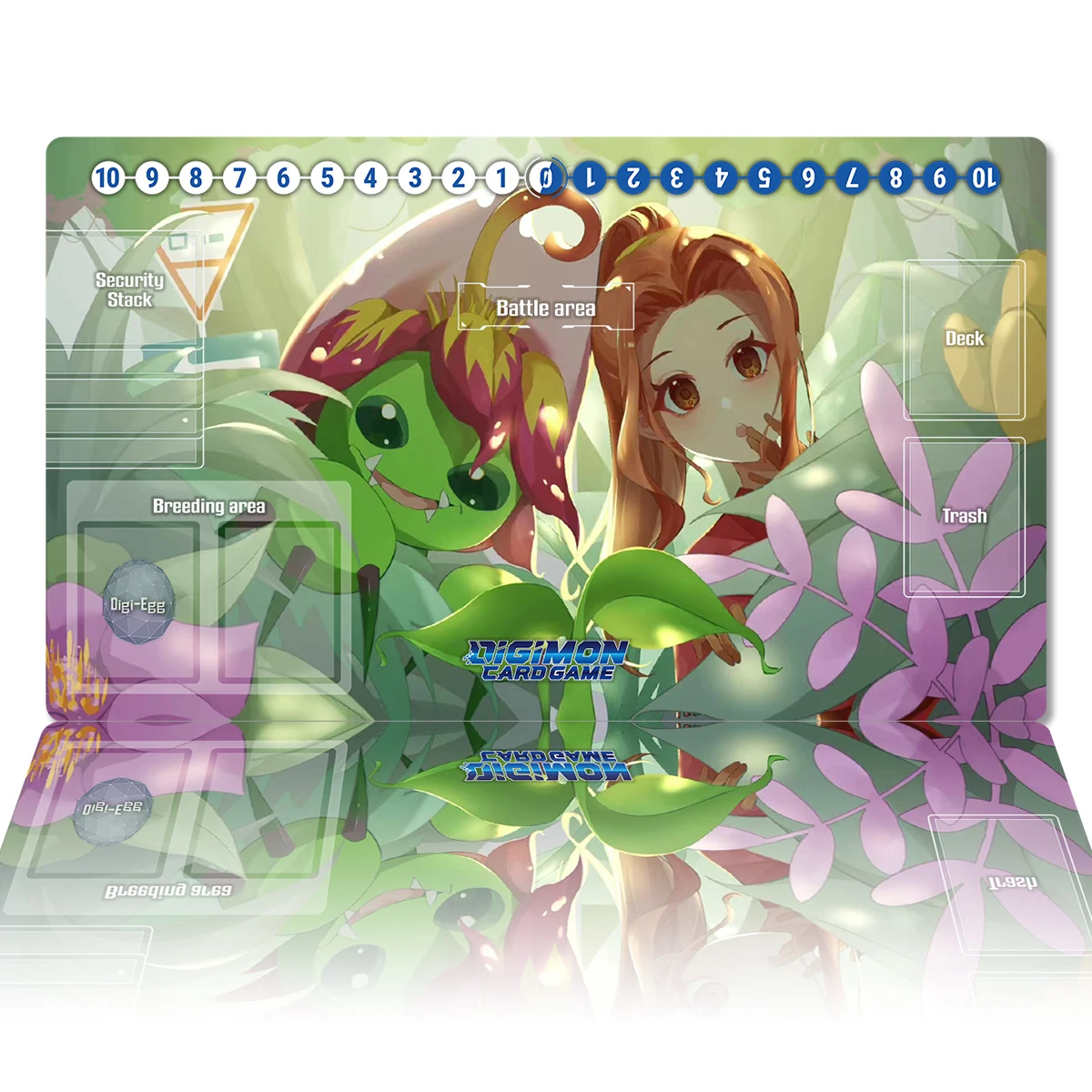 

Digimon Playmat Palmon Tachikawa Mimi DTCG CCG Board Game Trading Card Game Mat Anime Mouse Pad Custom Desk Mat Zones & Free Bag