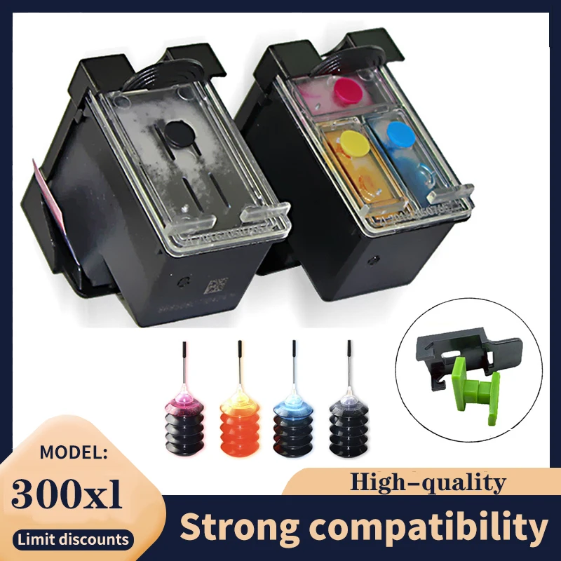 

300XL Ink Cartridges Replacement for Hp 300 XL For HP300 for HP 300 Deskjet D1660 D2560 D2660 D5560 F2420 F2480 F2492 F4210