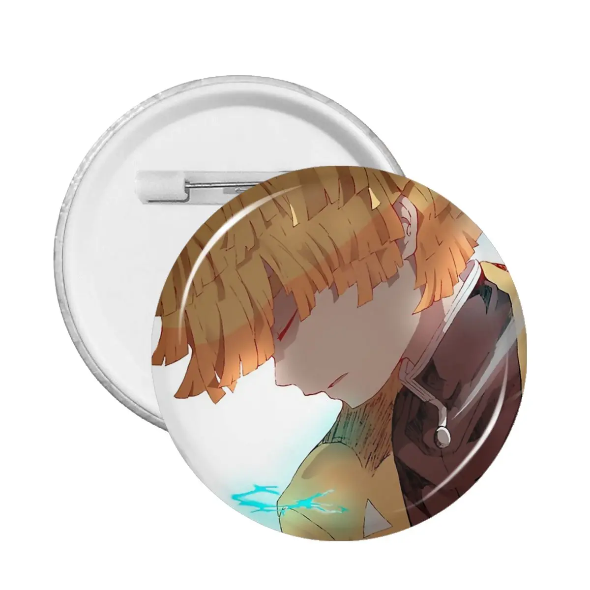 

Demon Slayer Kimetsu No Yaiba Zenitsu Badge Metal Anime Manga Collar Soft Button Pin 58mm Badges for Clothes Backpack Brooches