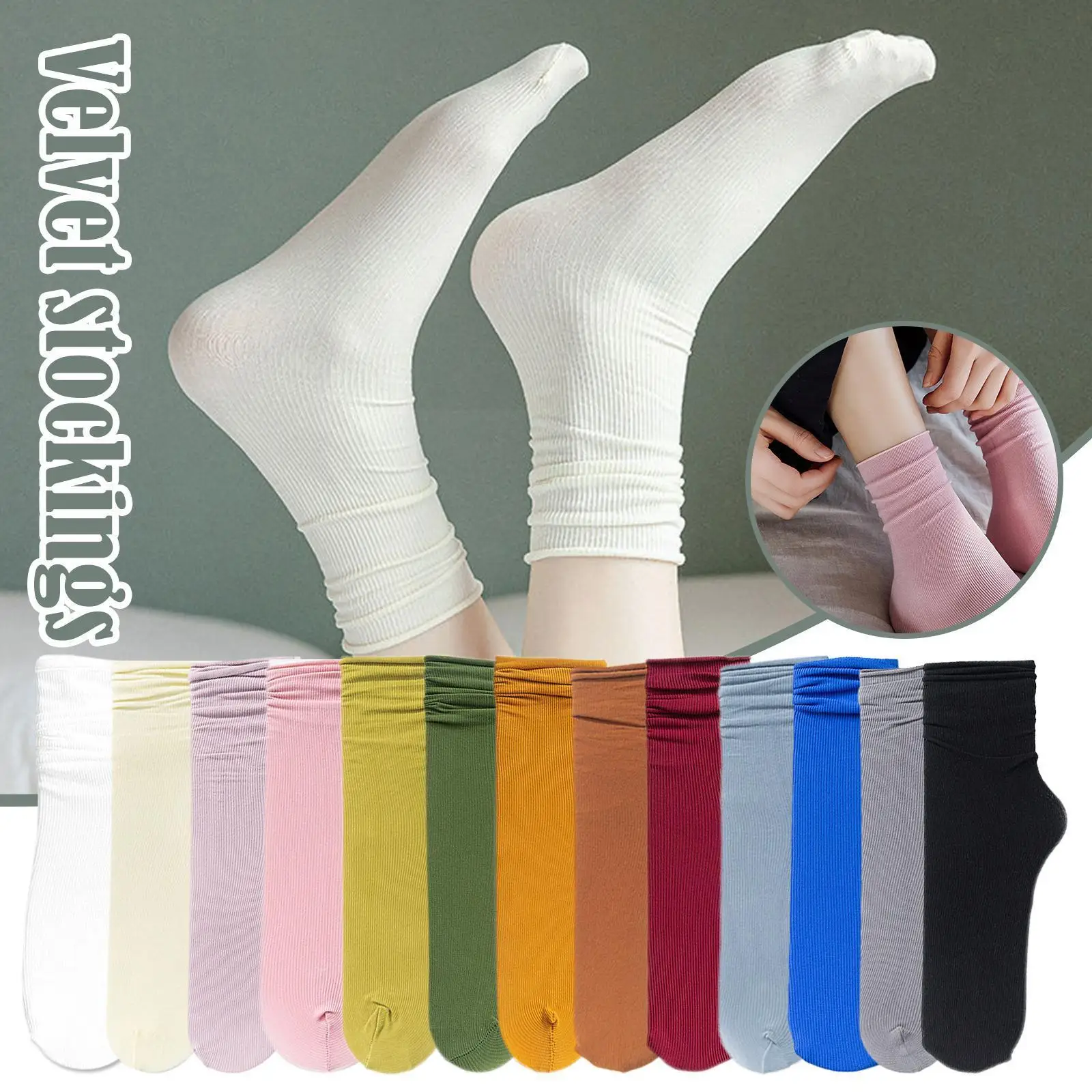 

Girls Spring Summer AutumnThin Loose Soft Breathable Women Sox Socks Long Simplicity Japanese Color Stacked Fashion U8W9