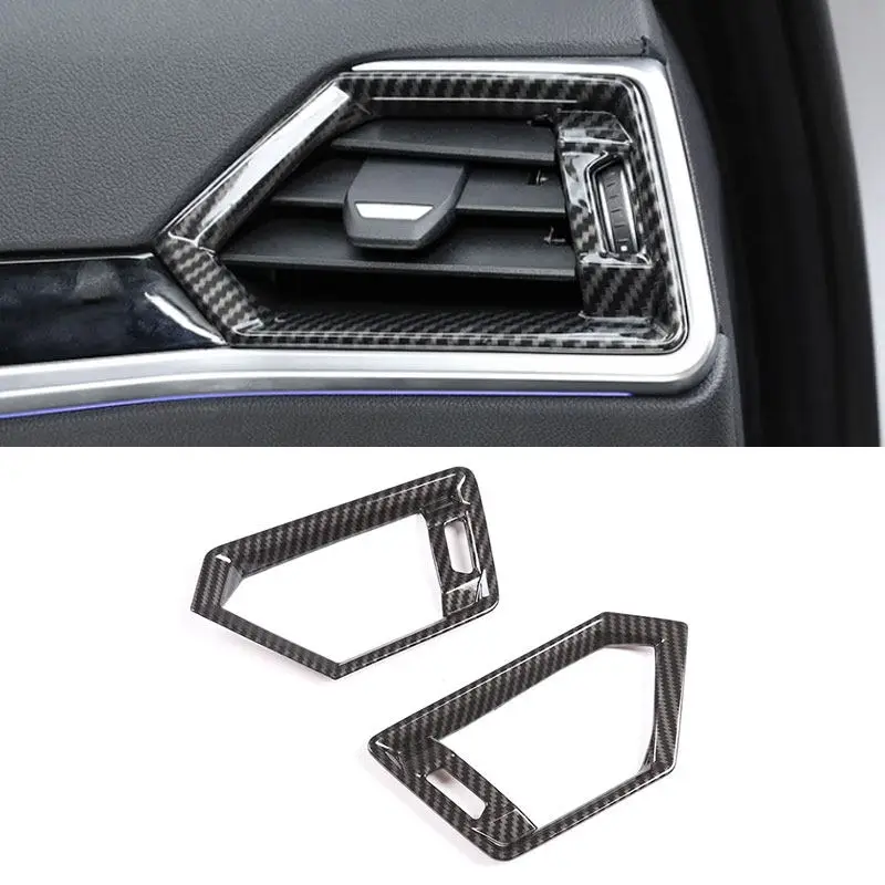 

For BMW 3 Series G20 G28 2019 2020 Car Carbon Fiber Texture Dashboard Panel Side Air Outlet Vent Frame Cover Protection Trim