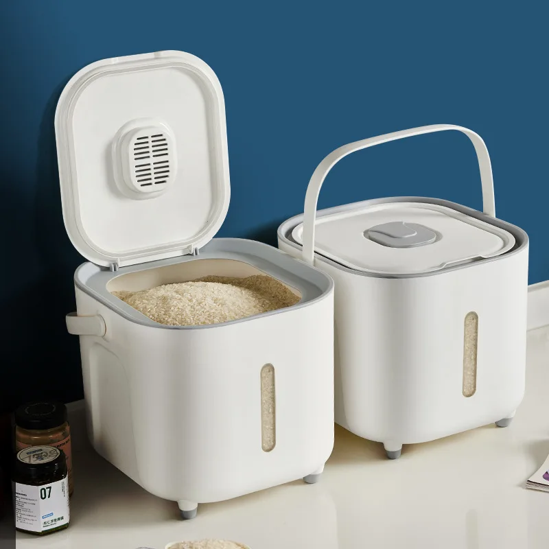 

Герметичная коробка для риса, домашняя коробка для риса с защитой от насекомых, ведро для хранения риса, влагонепроницаемое хранилище, Авто...