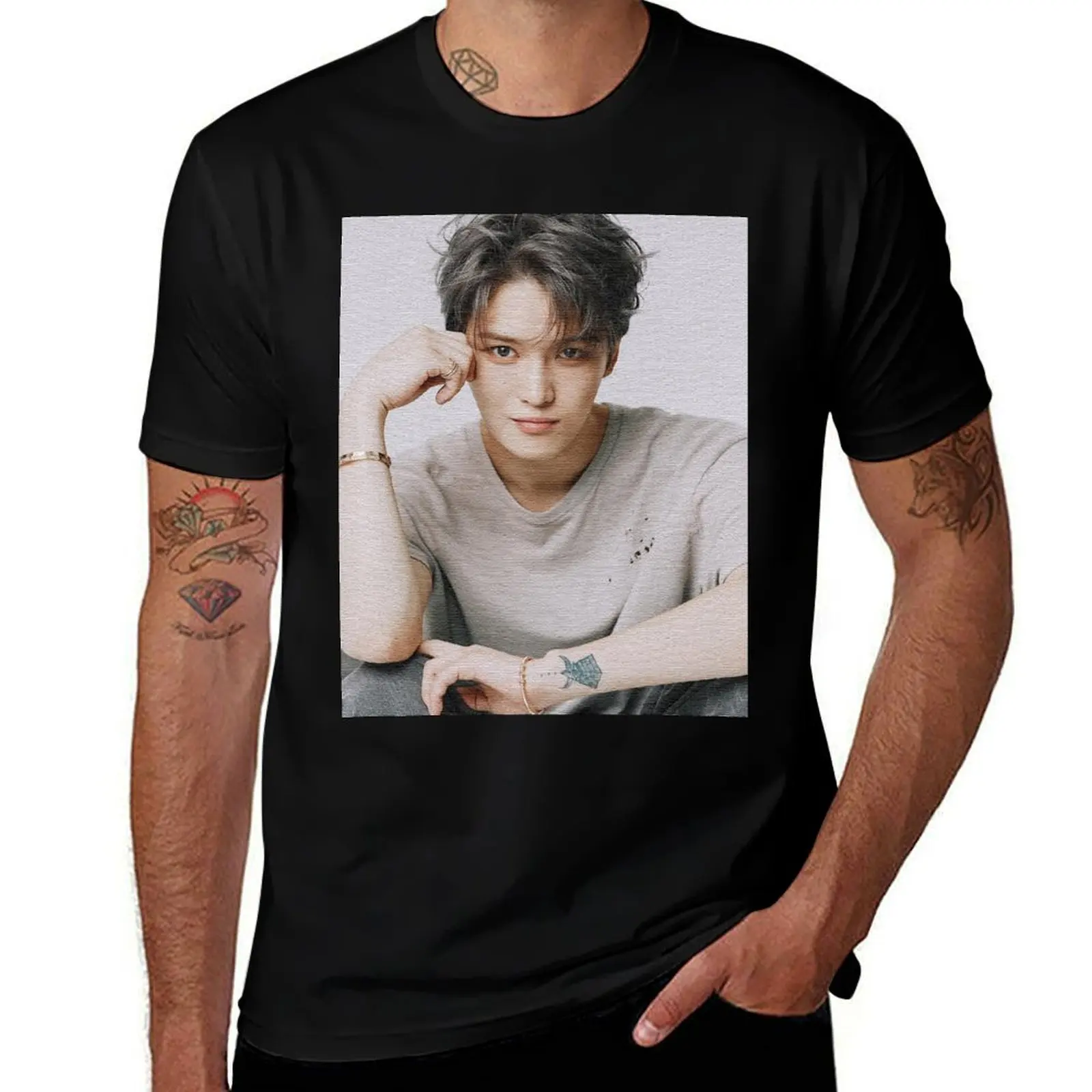 Фото Футболка Kim Jae Joong, легкая футболка с принтом №1