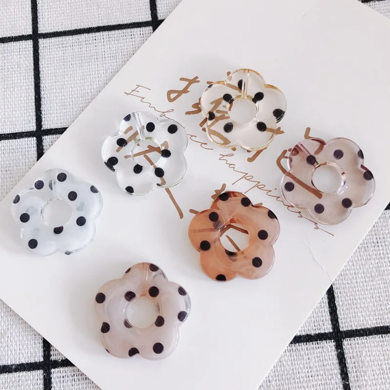 Бусины акриловые, размером 26 на 28 мм, пустотелые, в форме цветка, для изготовления украшений, ожерелья, 10 шт./лот