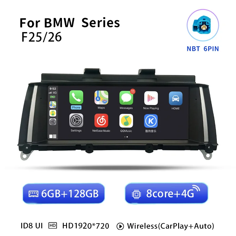 Беспроводная Автомобильная магнитола Uckazy Carplay Android 13 для BMW X3 F25 для BMW X4 F26 мультимедийный экран головное устройство стерео аудио 4G DSP