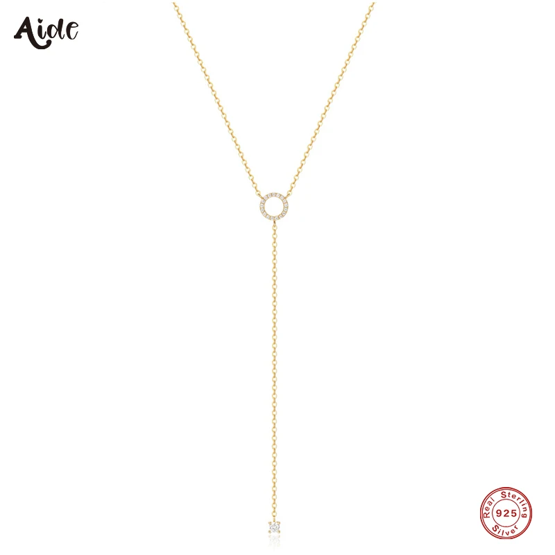 

Aide 925 Sterling Silver Y-shape Collarbone Necklace For Women Ins Pendant Chain 18K Gold Minimalism Fine Jewelry Wedding Gift