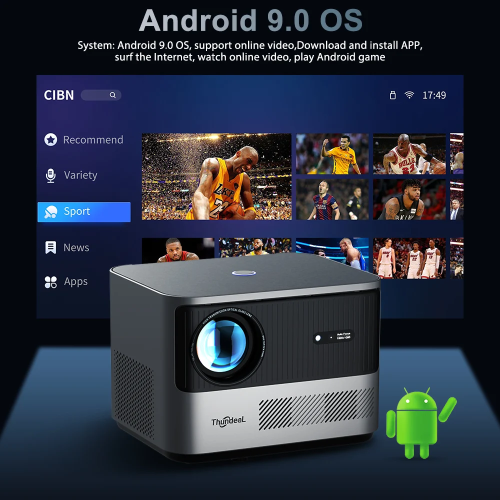 Проектор ThundeaL TDA6 Full HD, 1080P, 2K, 4K Видео Домашний.