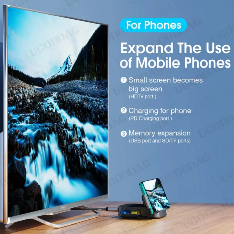 Портативная док-станция типа C HUB для Samsung S20 S10 Dex Pad Station USB к HDMI-совместиму адаптеру