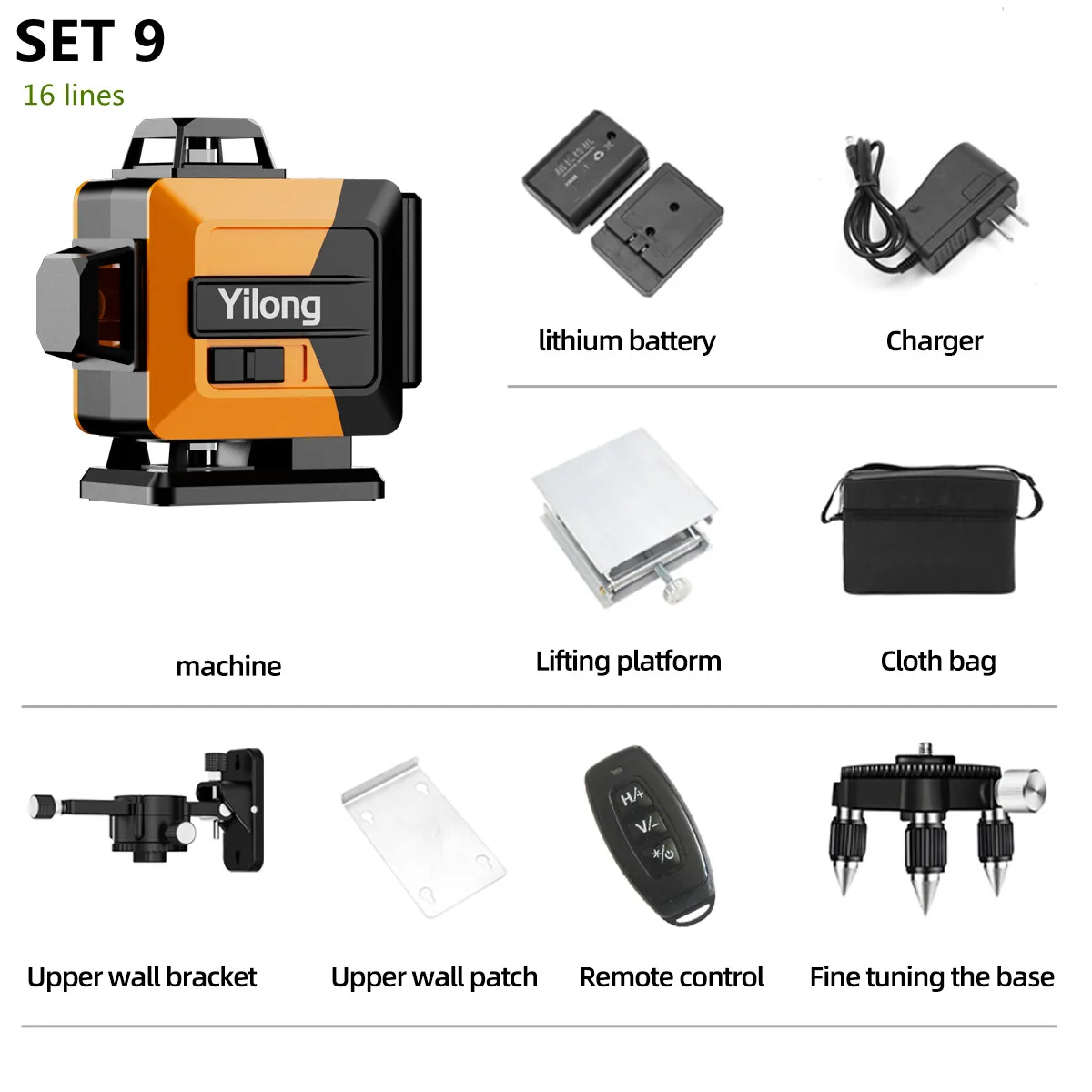 

Лазерный уровень Yi Long 16/12 линий 4D зеленый луч