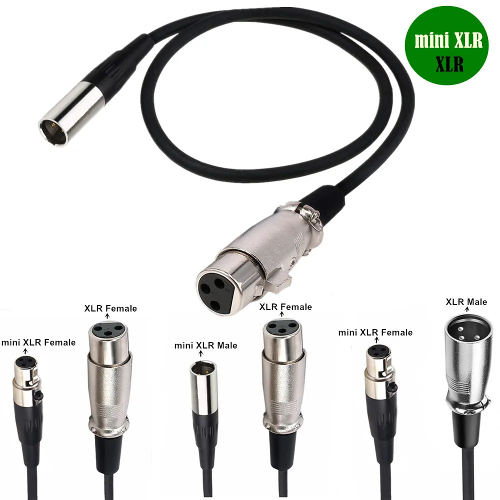 

Mini Canon Mini XLR Male/Female to XLR Canon Male/Female Audio Microphone Camera Connection Cable