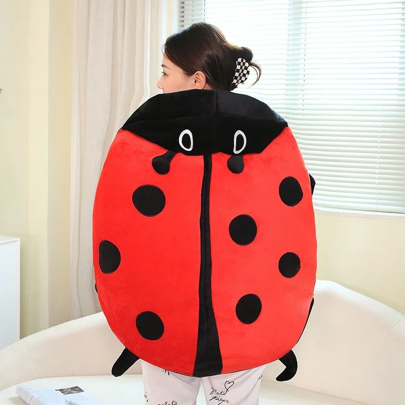 

Creative Beetle Plush Pillow Huge Size Ladybug Clothes Cosplay Insect Shell Stuffed Soft Big 60-150cm Cushion Kids Xmas Gift