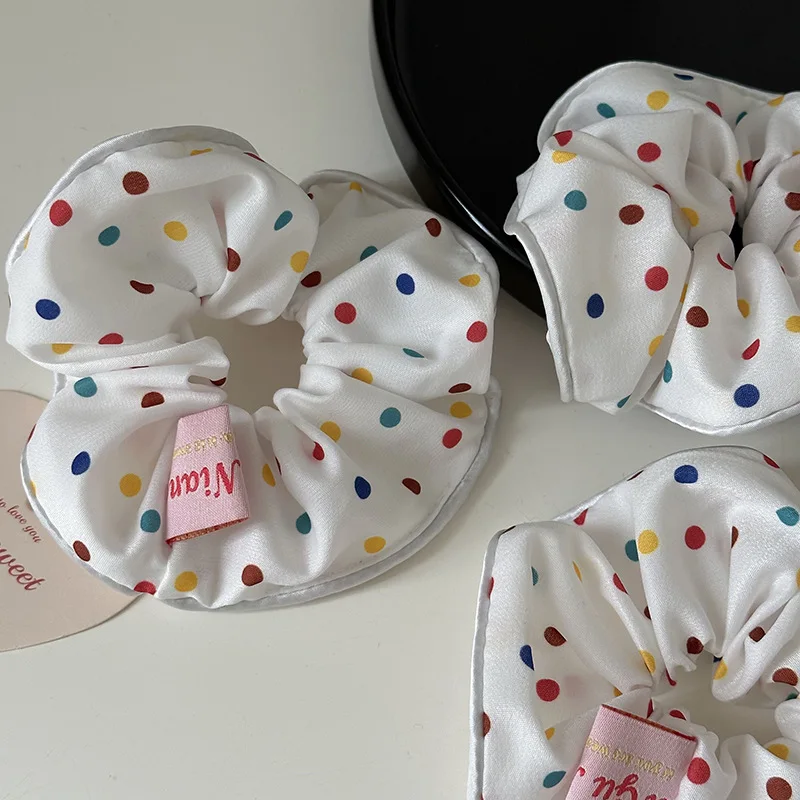 

Rainbow Wave Dot Large Intestine Hair Loop Headband Sweet Girl Tie Hair Rope Versatile Hair Loop Hair Rope Hair Accessories New