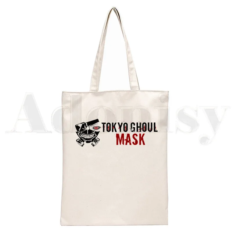 Tokyo Ghoul Anime Funimation Kaneki Ken Split Face Handbags Shoulder Bags Casual Shopping Girls Handbag Women Elegant Canvas Bag