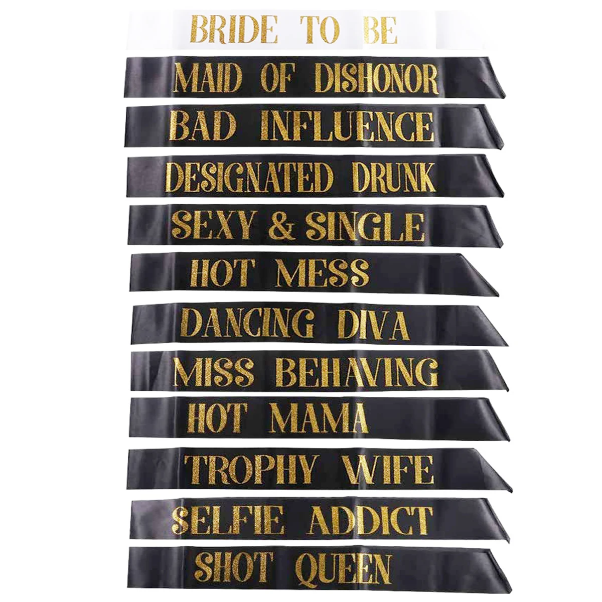 12pcs Bride To Be Team Bride Tribe Satin Ribbon Sash Wedding Party Bridal Shower Bachelorette Party Decoration Game Favor Gifts