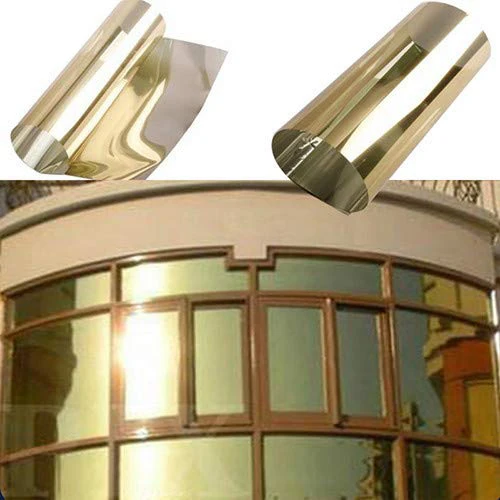 

40/50/60 x 400 Cm Anti Sun Light Glare Control uv Blocking House Window Privacy Film Self-Adhesive Home Glass tinting (Gold)