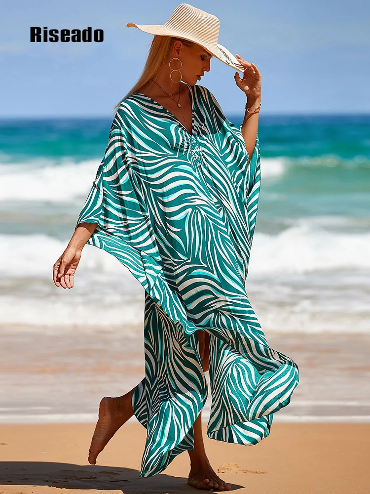 

Kaftan Long Dresses Swimwear Women 2023 Beach Cover-ups Summer Beachwear Outfits for Women Clothes Summer