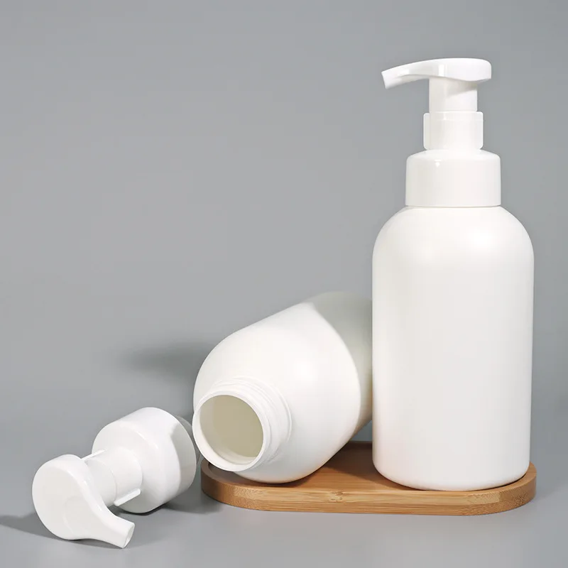 

White Plastic PE Mousse Bottle 500ml 250ml Facial Cleanser Press Foaming Bottle Empty Lotion Shampoo Soap Liquid Dispenser