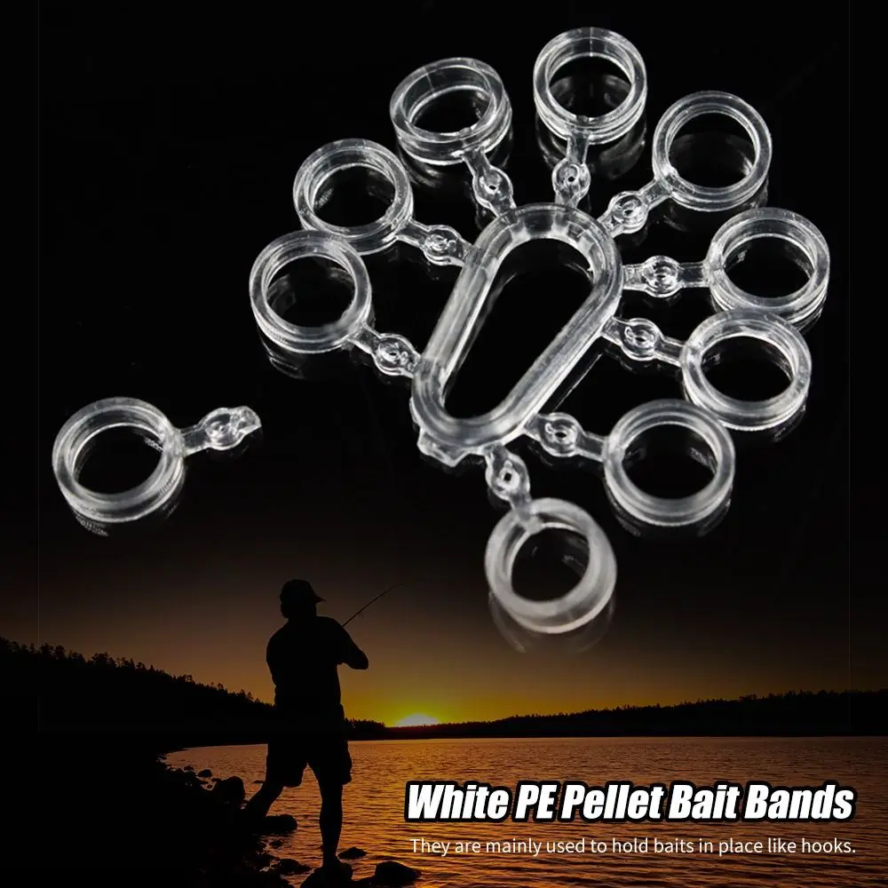

30pcs New Elastic Hot Transparent White PE Pellet Bait Bands Baitbands pellet lure Fishing tackle