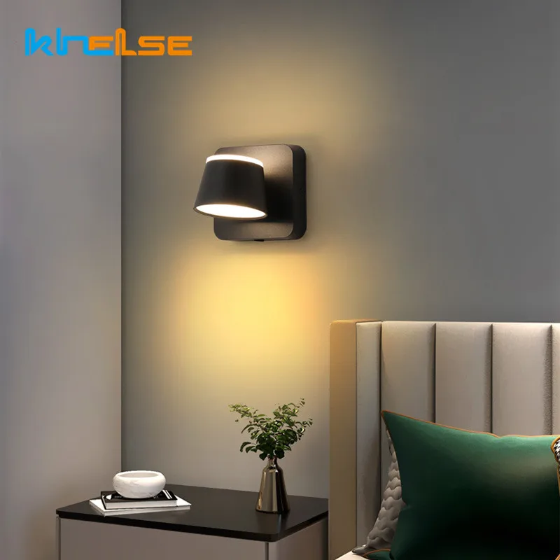 

Modern Simple LED Bedroom Bedside Wall Lamp With Switch Rotatable adjustable Living Room Wall Sconce Indoor Decor Aisle Lights