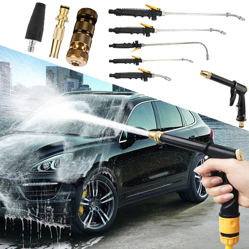 

Adjustable High Pressure Car High Washer Gun Jet Garden Washer Hose Metal Water Gun Universal Car Washing Kit Cleaning Tool