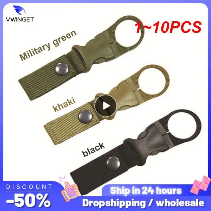 

1~10PCS clasp molle attach Buckle Holder tool webbing backpack Hanger Hook Carabiner Water Bottle clip hang camp hike outdoor