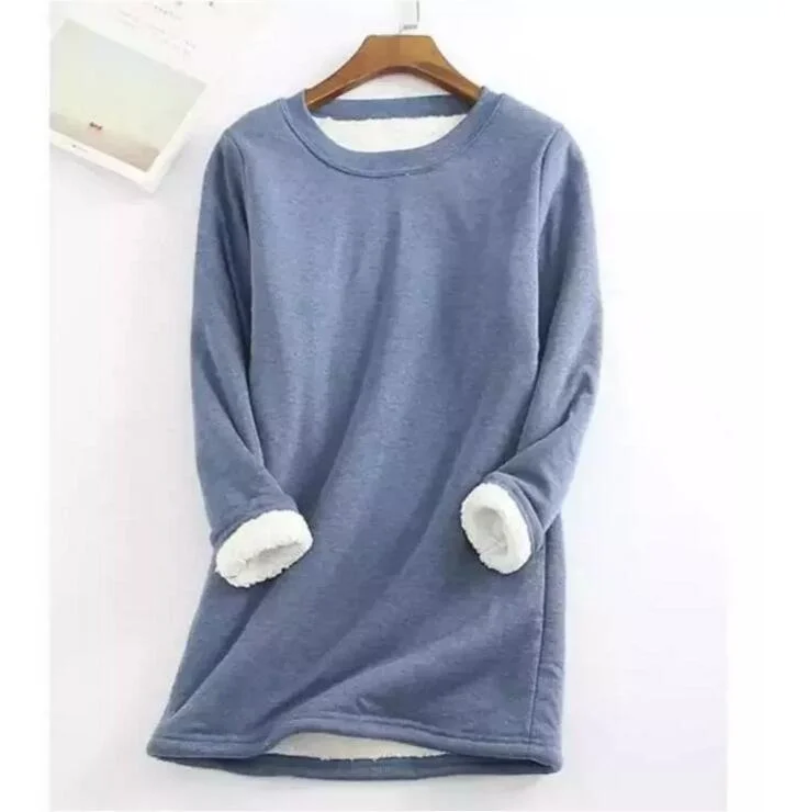 

Autumn Winter Knitted Sweater Women Pullover O Neck Long Sleeve Femmle Loose Plus Size Warm Sweater Female Long Add Plush Tops