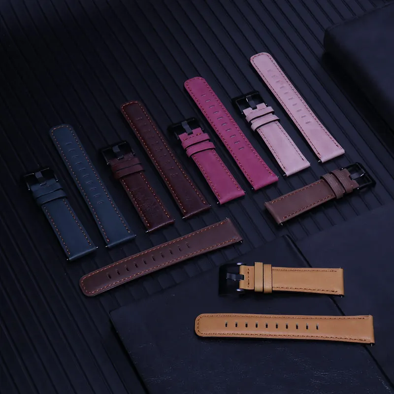 Retro Leather band for Samsung Galaxy watch 4/5/pro/classic/Active 2 20mm 22mm bracelet Huawei/Amazfit GTR-GTS 4-3-2e-mini strap