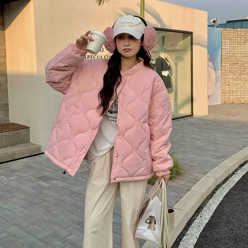 Женские парки 2024 новая корейская версия свободные тонкие толстые куртки на