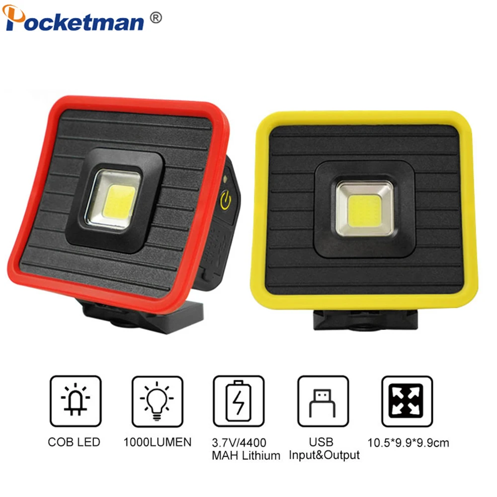 Multi-functional New COB+LED Work Light 3 Modes USB Charging Waterproof Spotlight Output as Power Bank Outdoor Camping with Hook