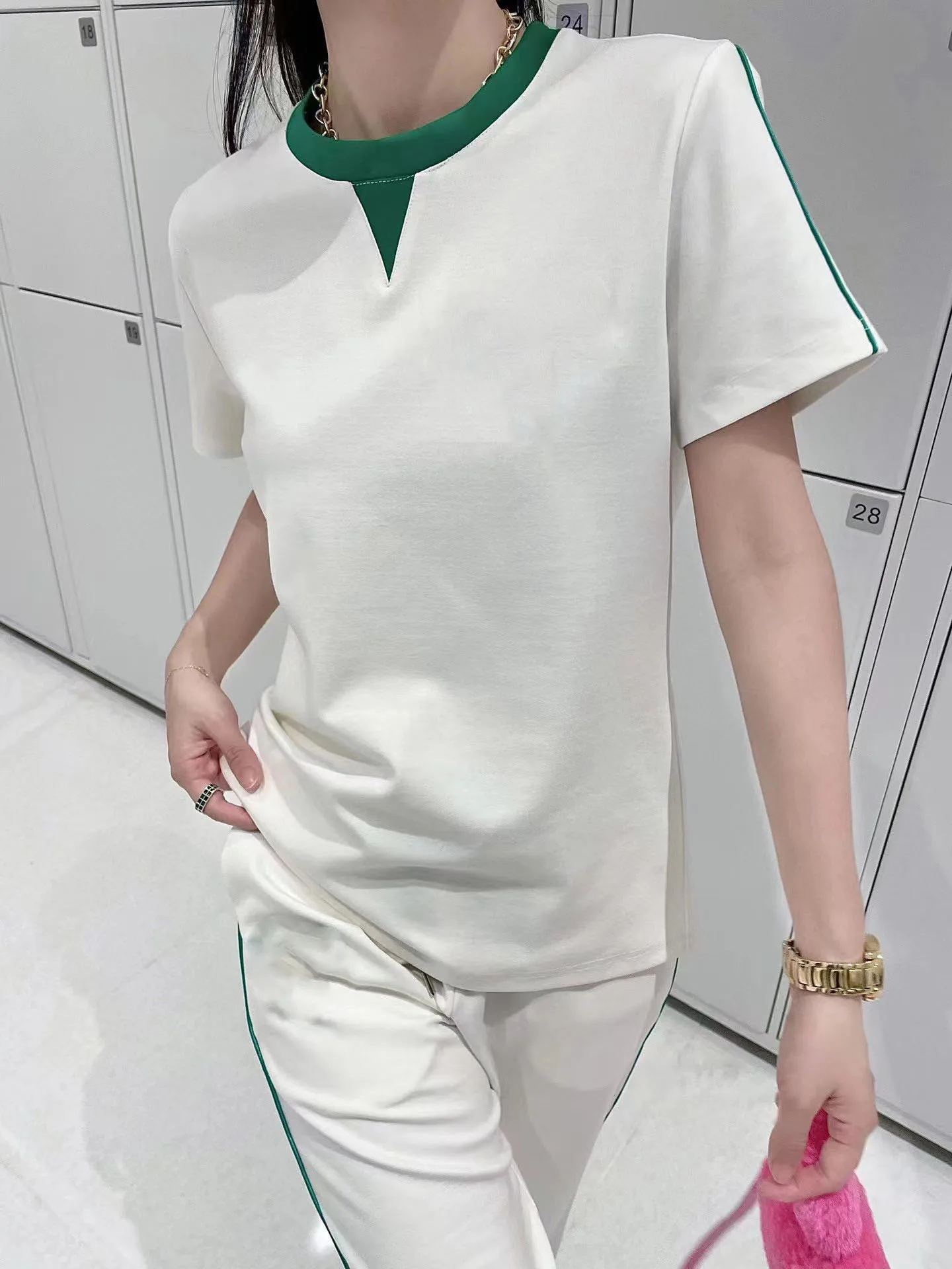 

Fashion short sleeve suit 2022 spring new Korean loose T-Shirt Top two-piece Set + trousers casual pants