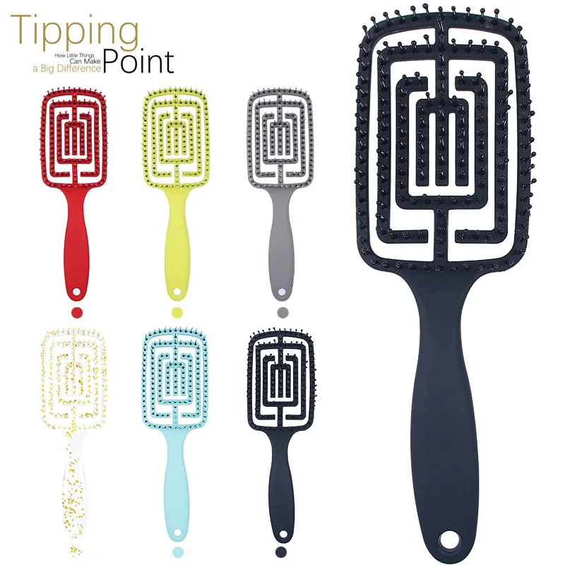 

Girls Hair Scalp Massage Comb Hairbrush Bristle Nylon Women Wet Curly Detangle Hair Brush for Salon Hairdressing Styling Tools