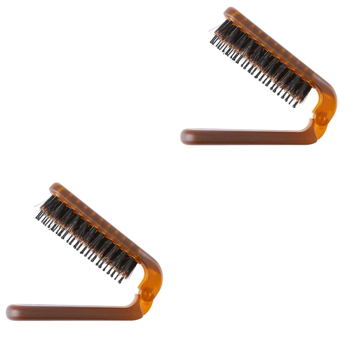 

2 PCS Folding Comb Hairdressing Mens Travel Wallet Styling Groomer Nylon Brush Durable