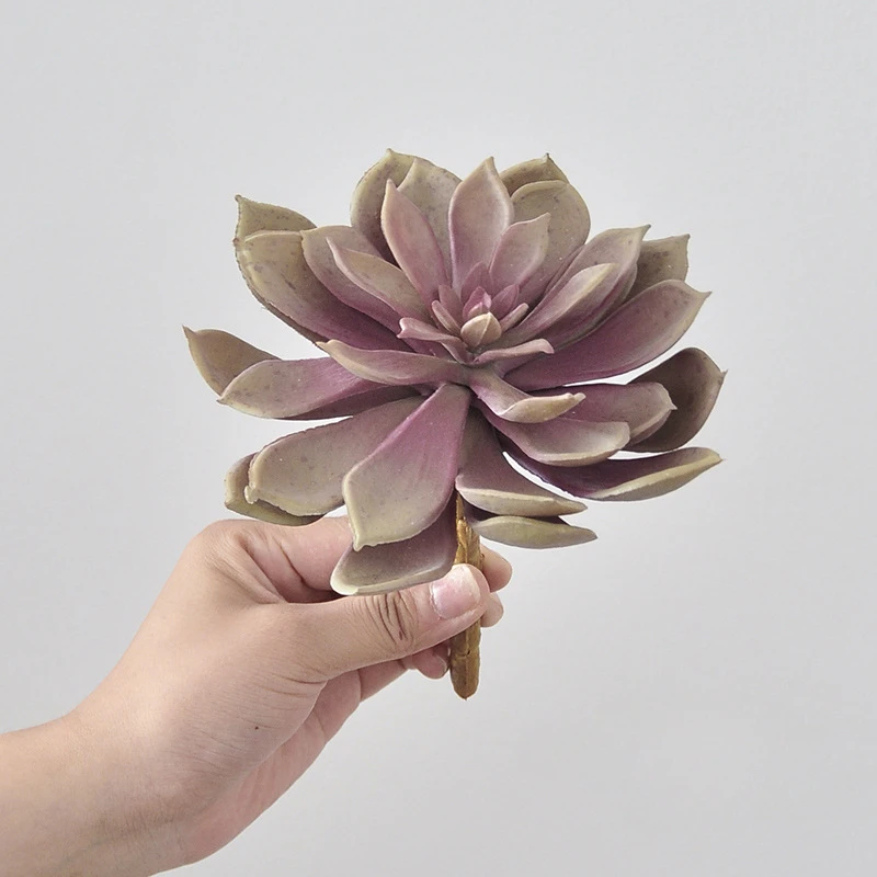 DIA 17 см искусственные зеленые растения драгоценный камень лотос тактильный