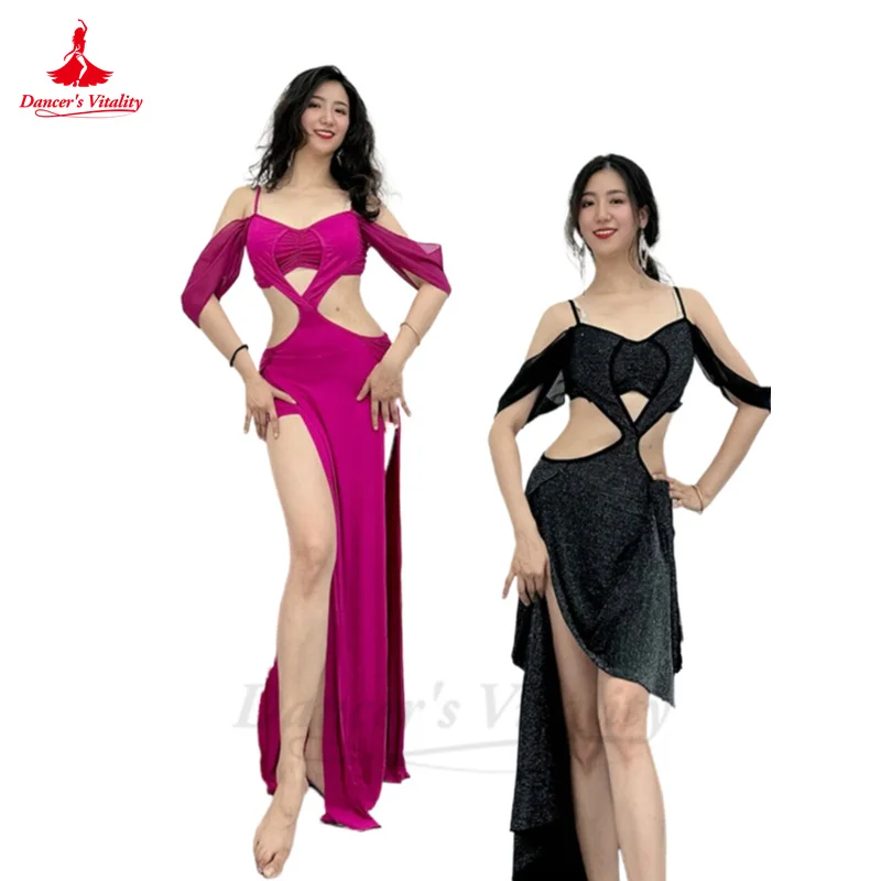 Женский Серебряный Костюм Для Танца Живота Из Смеси Хлопка С Короткими Рукавами