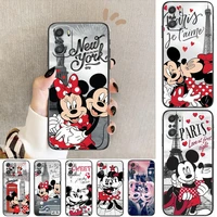 disney minnie mouse anime phone case for xiaomi mi 11 lite pro ultra 10s 9 8 mix 4 fold 10t 5g black cover silicone back prett