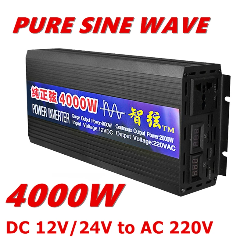 

Инвертор немодулированного синусоидального сигнала, 4000 Вт, 12 В, 24 В постоянного тока в 220 В переменного тока, преобразователь напряжения, инв...